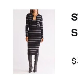 Nordstrom Black and Gray Buttoned Top